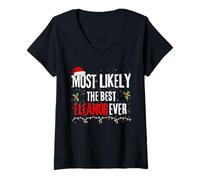 Womens Most Likely The Best Eleanor Ever Xmas Holiday Christmas V-Neck T-Shirt