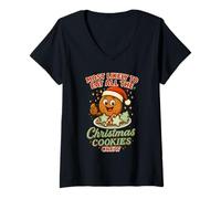Womens Most Likely to Eat All Christmas Cookies Crew Kids Girl Boy V-Neck T-Shirt