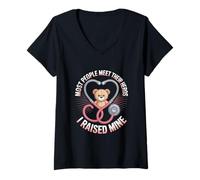 Womens Most People Meet Their Heros I Raised Mine Nurse Mom V-Neck T-Shirt