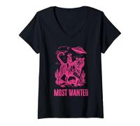 Womens Most Wanted Cowgirl V-Neck T-Shirt