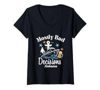 Womens Mostly Bad Decisions Alabama Spring Break V-Neck T-Shirt