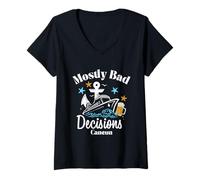 Womens Mostly Bad Decisions Cancun Spring Break V-Neck T-Shirt