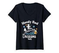 Womens Mostly Bad Decisions Italy Spring Break V-Neck T-Shirt