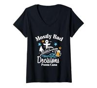 Womens Mostly Bad Decisions Punta Cana Spring Break V-Neck T-Shirt