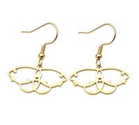 Women's Moth Butterfly Sword Shape Drop Hook Earrings, Nickel-Free Gold Silver Stainless Steel Vintage Insect Fashion Jewelry for Women, One Size, Stainless Steel, No Gemstone
