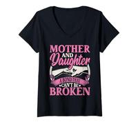 Womens Mother and Daughter a Bond That Can’t Broken Mother Daughter V-Neck T-Shirt