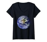 Women's Mother Earth as seen from Space V-Neck T-Shirt