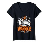 Women's Mother of A Warrior - Leukemia Awareness Leukemia Warrior V-Neck T-Shirt