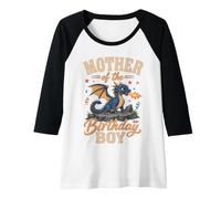 Women's Mother of The Birthday Boy Dragon Birthday Party Raglan Baseball Tee