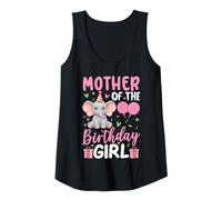 Womens Mother Of The Birthday Girl Elephant Balloons Birthday Tank Top