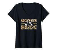 Womens Mother Of The Bride Leopard V-Neck T-Shirt