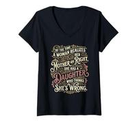 Women's Mother was Right, Daughter Thinks She’s Wrong Funny Quote V-Neck T-Shirt
