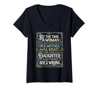 Women's Mother was Right, Daughter Thinks She’s Wrong Quote V-Neck T-Shirt