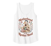 Womens Motherhood Is the Realest Hood Funny Duck Design Tank Top