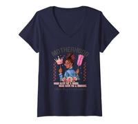 Womens Motherhood Queen Servant Exhausted Pride V-Neck T-Shirt