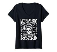 Womens Motherhood Some Days I Rock It We Are Rockin Mom Humor V-Neck T-Shirt