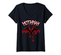 Womens Mothman Gifts Moth Man Cryptozoology Retro Creepy Folktales V-Neck T-Shirt