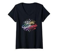 Womens Motivated Team Wellness P.E Gym Ninja Workout PT Coach OT V-Neck T-Shirt