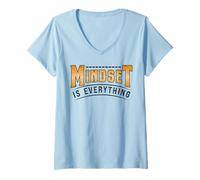 Women's Motivational Mindset is Everything Positive Inspirational V-Neck T-Shirt