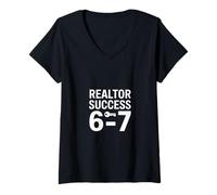 Womens Motivational Realtor Success 6 7 Real Estate Joke V-Neck T-Shirt