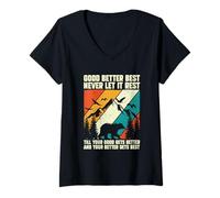 Women's Motivational Saying Good Better Best Never Let It Rest V-Neck T-Shirt