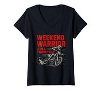 Womens Motocross Dad Dirt Bike Gift Motocross Fathers Day Moto Dad V-Neck T-Shirt