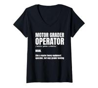 Women's Motor Grader Operator V-Neck T-Shirt