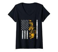 Women's Motor Grader Operator V-Neck T-Shirt