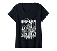 Women's Motorcycle Biker Pappy Much Cooler V-Neck T-Shirt