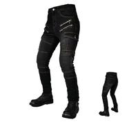 Womens Motorcycle Trousers, Ladies Slim Fit Motorcycle Jeans, Racing Riding Denim Pants, Armoured Riding Motocross Stretch Racing Pant, Breathable Linned Reinforced Removable Padded Armoured(Black,XS)