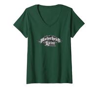 Women's Motorhead Racing Halo V-Neck T-Shirt, Dark Green, Small