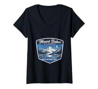 Women's Mount Baker Wilderness Washington Mountain Hiking Camping V-Neck T-Shirt