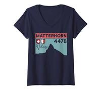 Womens Mount Matterhorn Climbing Zermatt Hike Swiss Hiking Gifts V-Neck T-Shirt