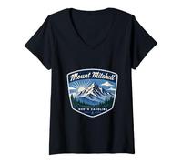 Women's Mount Mitchell North Carolina Mountain Hiking Adventure V-Neck T-Shirt