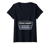 Women's Mount Rainier National Park Washington Hiking Outdoor V-Neck T-Shirt