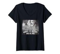 Womens Mount St. Helens Volcanic Eruption 45th Anniversary V-Neck T-Shirt