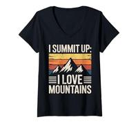 Womens Mountain Climber Funny Mountaineer V-Neck T-Shirt