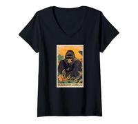 Womens Mountain Gorilla Tarot Card Mountain Gorilla V-Neck T-Shirt