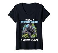 Women's Mountain Gorilla V-Neck T-Shirt
