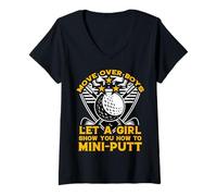 Women's Move Over Boys let a Girl Show You How to mini-putt V-Neck T-Shirt