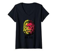 Women's Mr. Big Gorilla Head Primate Wild Animal V-Neck T-Shirt