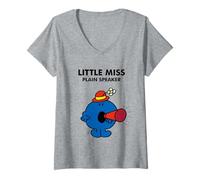 Womens Mr. Men Little Miss Meme - Little Miss Plain Speaker V-Neck T-Shirt