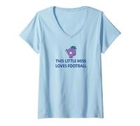 Womens Mr. Men Little Miss Naughty Loves Football V-Neck T-Shirt