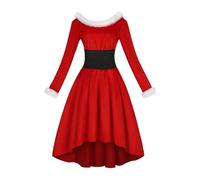 Women's Mrs. Claus Costume, Mrs Claus Costume for Adults, Vintage Lingerie Dress, Santa Claus Dress, Long Sleeve Christmas Costume Dress for Anniversaries, Valentine's Day, Weddings