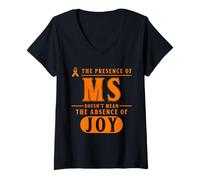 Women's MS Warrior Brain Fog Multiple Sclerosis V-Neck T-Shirt