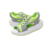 Women's Muffin Sandals, Lace-Up Mesh Breathable Sandal, Platform Trainers Peep Toe, Comfortable Walking Beach Sandals (Green, Adult, Women, 5, Numeric, UK Footwear Size System, Medium)