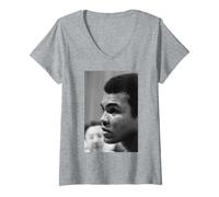 Womens Muhammad Ali At Caesars Palace For Joe Bugner Boxing Match V-Neck T-Shirt