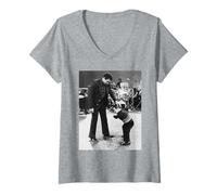 Womens Muhammad Ali Boxer Fights Actor Kenny Baker 1979 V-Neck T-Shirt