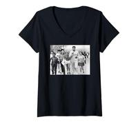 Womens Muhammad Ali Champion Boxer Runs With College Students V-Neck T-Shirt