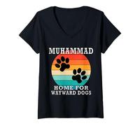 Womens Muhammad Home for Wayward Dogs Family Name V-Neck T-Shirt